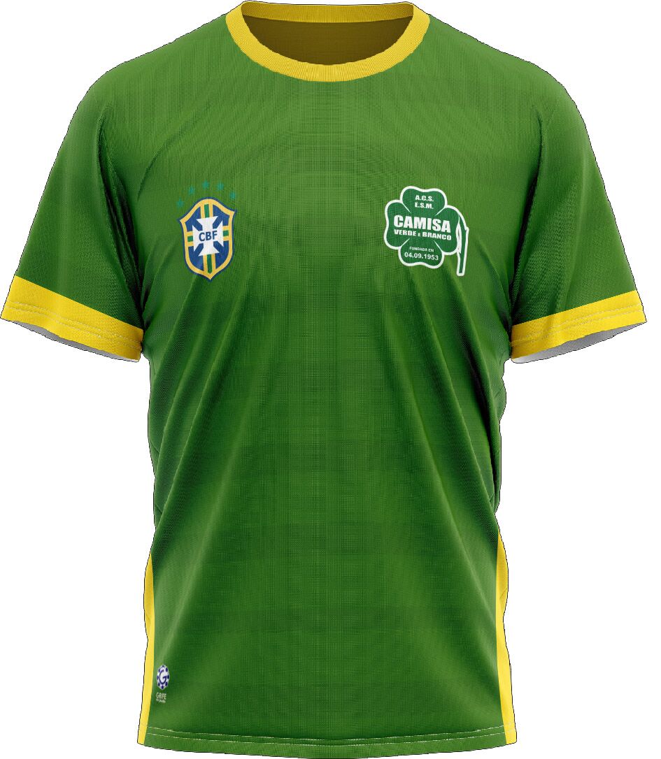 Camiseta Seleção - Camisa Verde e Branco - Imagem 1