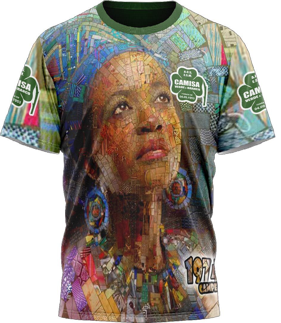 Camiseta Enredo 1974 - Camisa Verde e Branco - Imagem 1