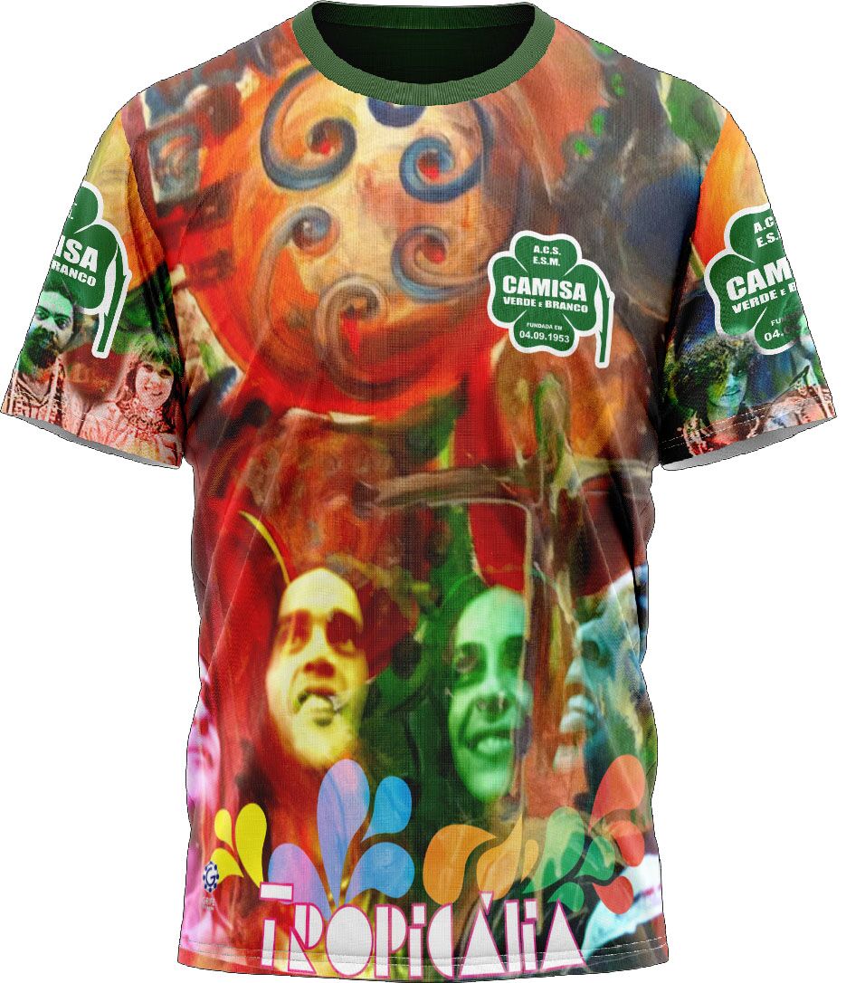 CVB A 008 (1) Camiseta Enredo 1975 - Camisa Verde e Branco - Imagem 1