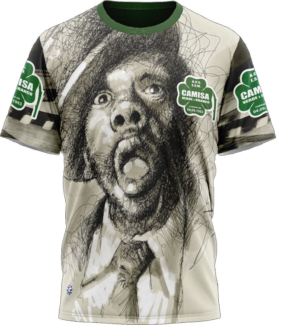 Camiseta Enredo 1976 - Camisa Verde e Branco - Imagem 1