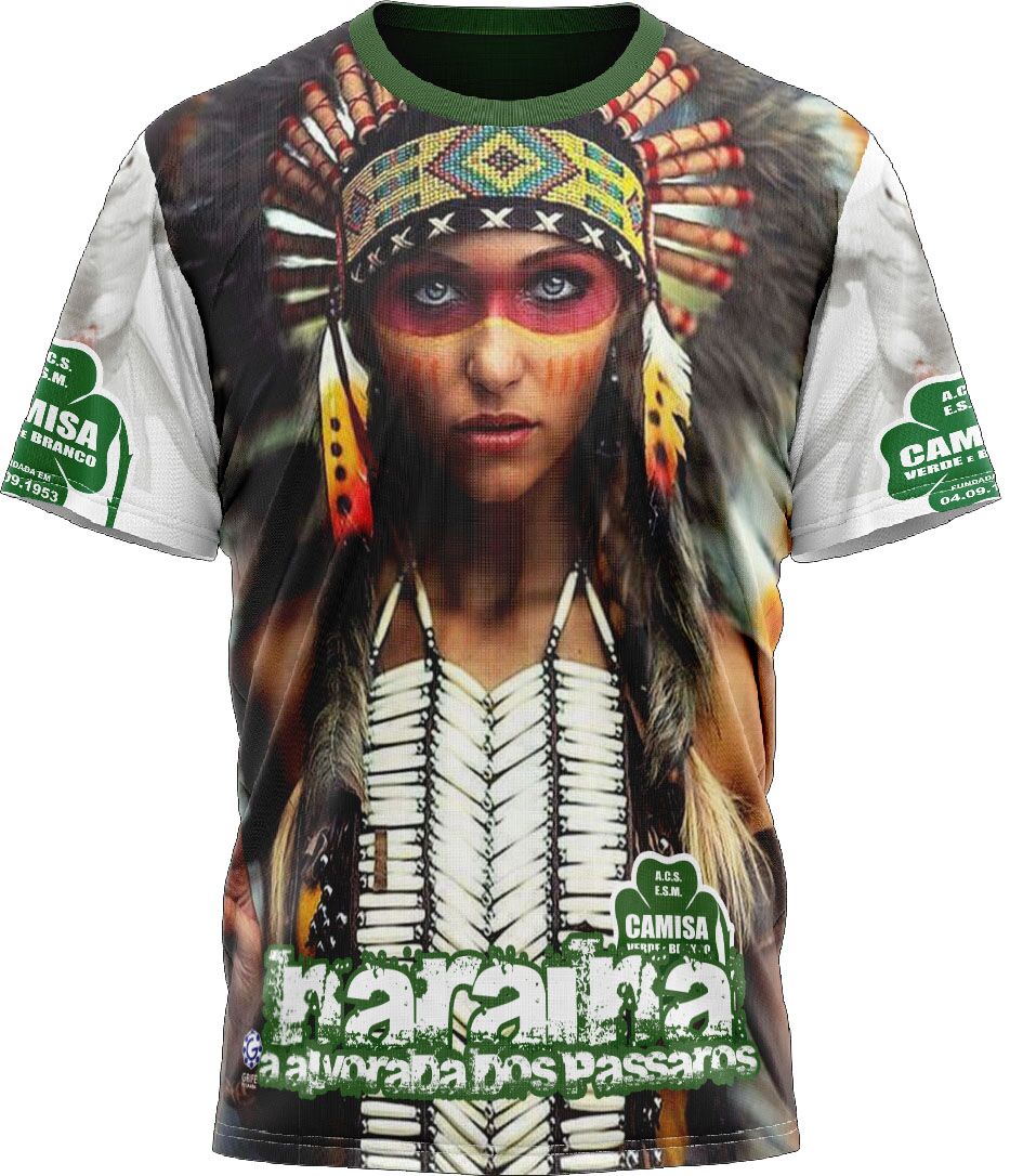 Camiseta Enredo 1977 - Camisa Verde e Branco - Imagem 1