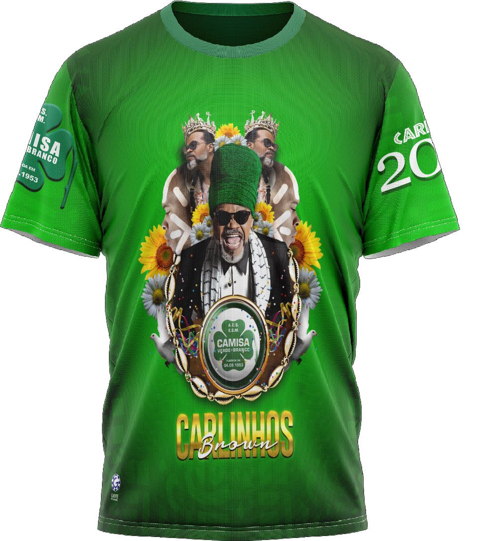 CVB A 018 (2) Camiseta Enredo 2020 - Camisa Verde e Branco - Imagem 1