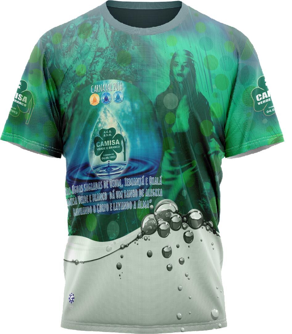 Camiseta Enredo 2016 - Camisa Verde e Branco - Imagem 1