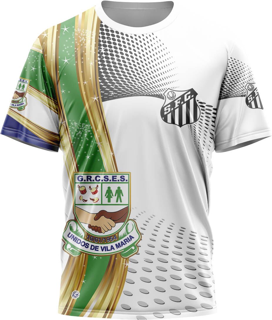 Camiseta Duas Paixões Vila Maria / Santos - Unidos de Vila Maria - Imagem 1