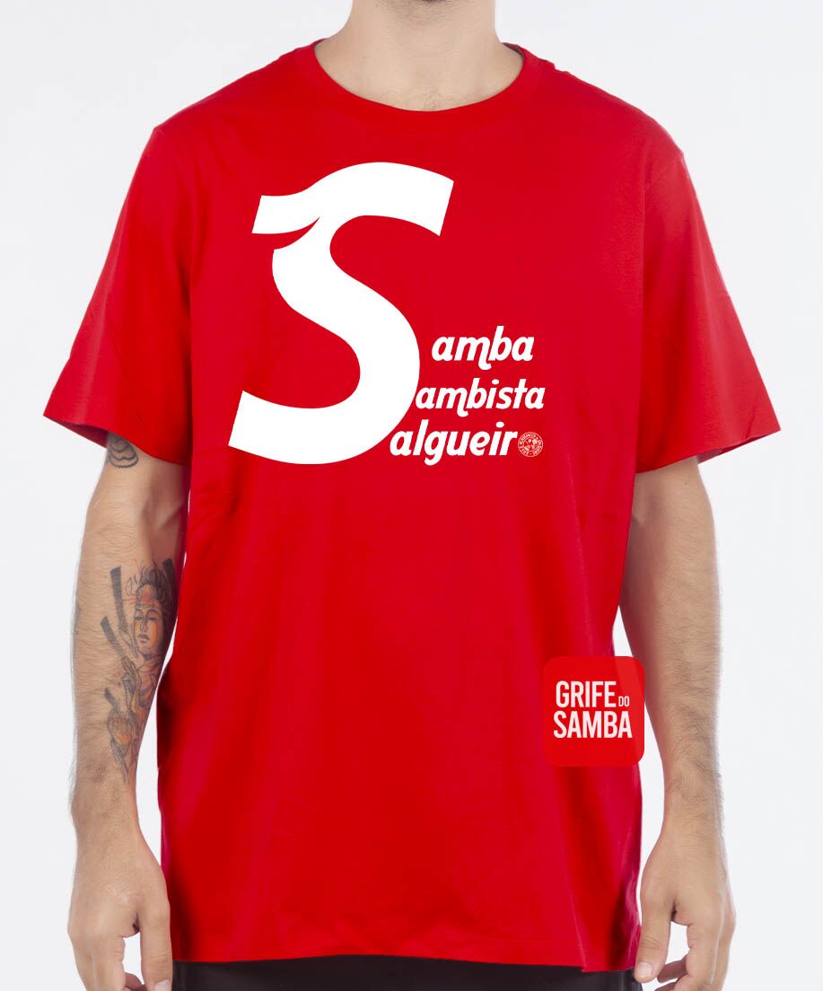 SAL S 021 VERMELHA FRENTE Camiseta de Algodão Samba Sambista - Salgueiro - Imagem 1