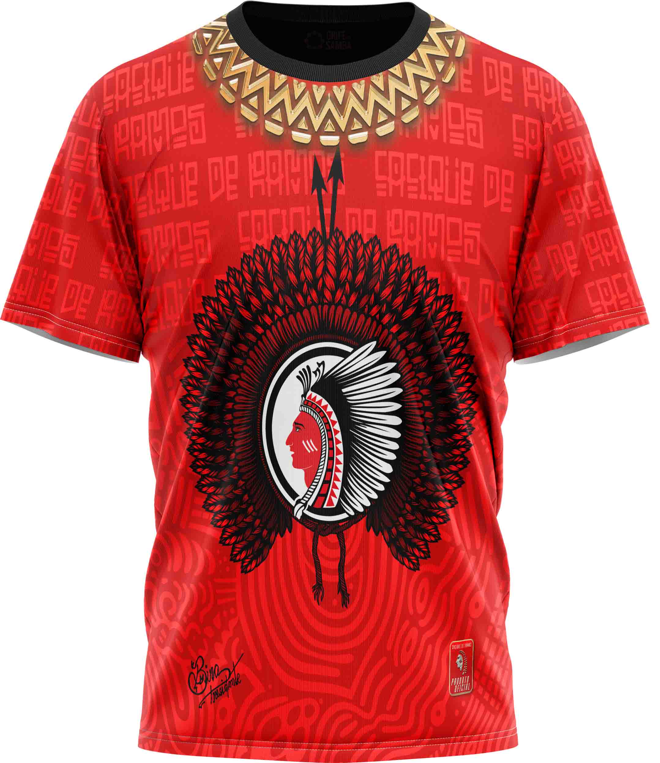 CDR A 045 FRENTE Camiseta Cacique de Ramos - Indigena Vermelha - Imagem 1