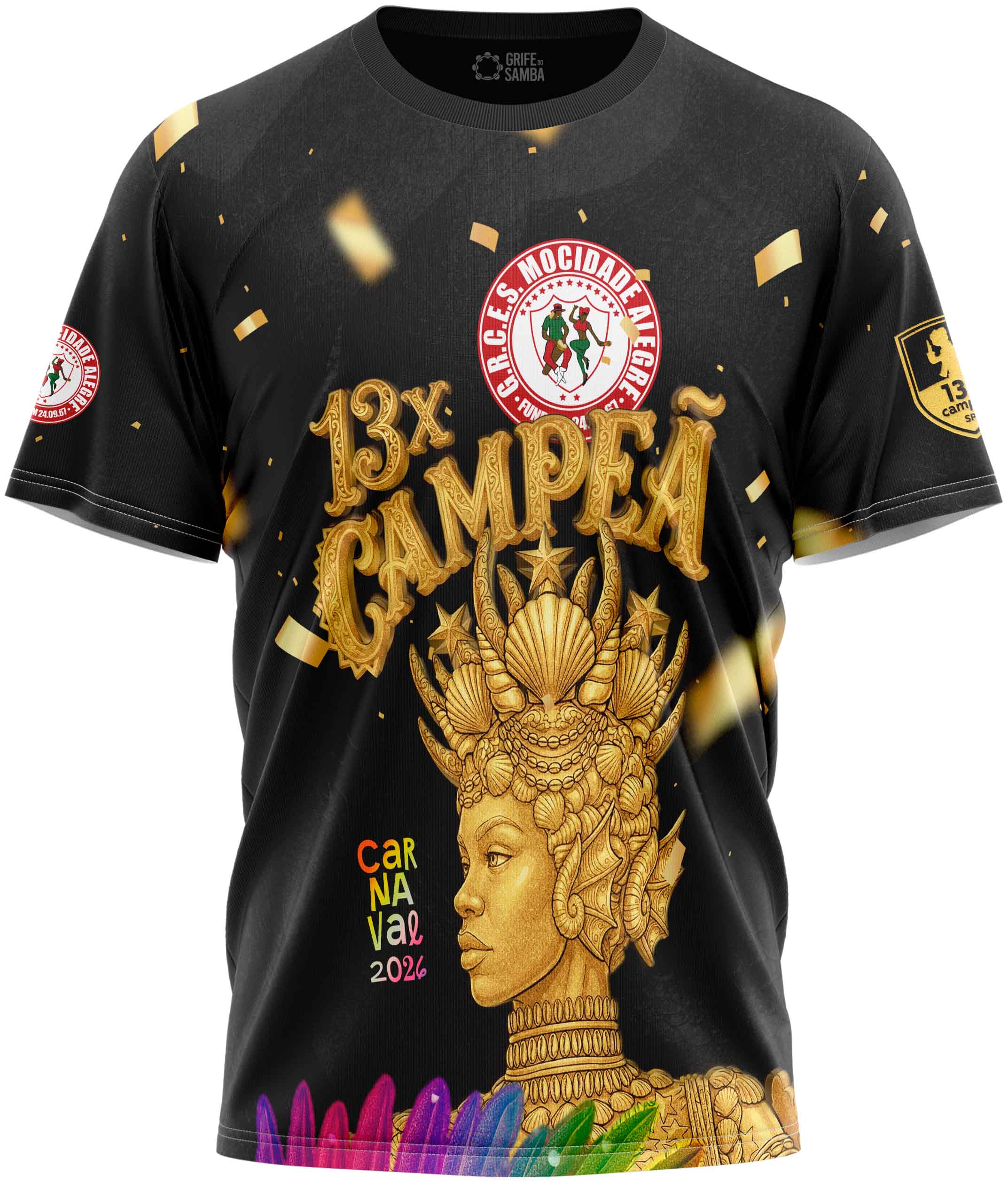 Camiseta Campeã 2026 - Mocidade Alegre (Preta) - Imagem 1