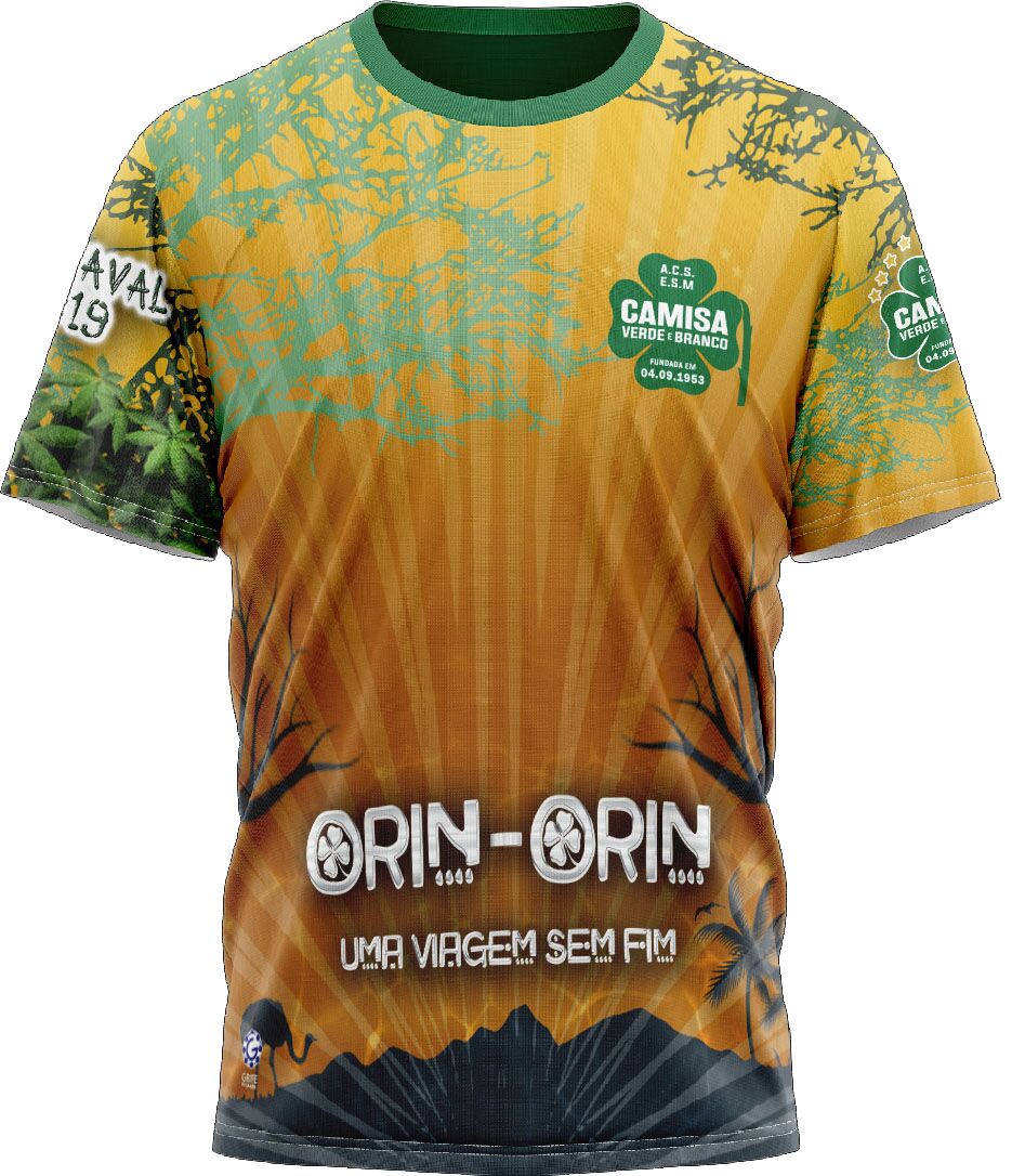 Camiseta Enredo 2019 - Camisa Verde e Branco - Imagem 1
